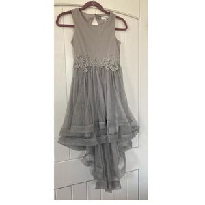 Kids Girls sliver sparkly floral dress